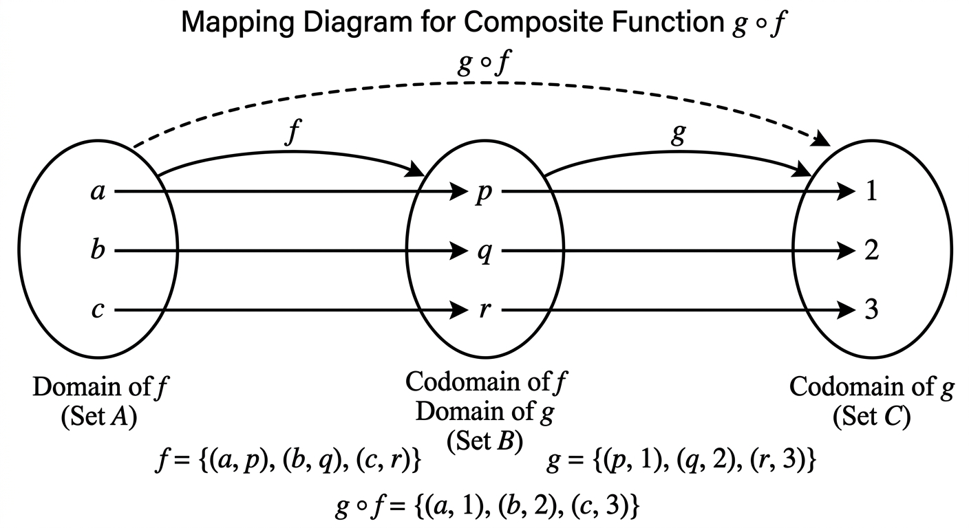 Ordered pairs composite function diagram