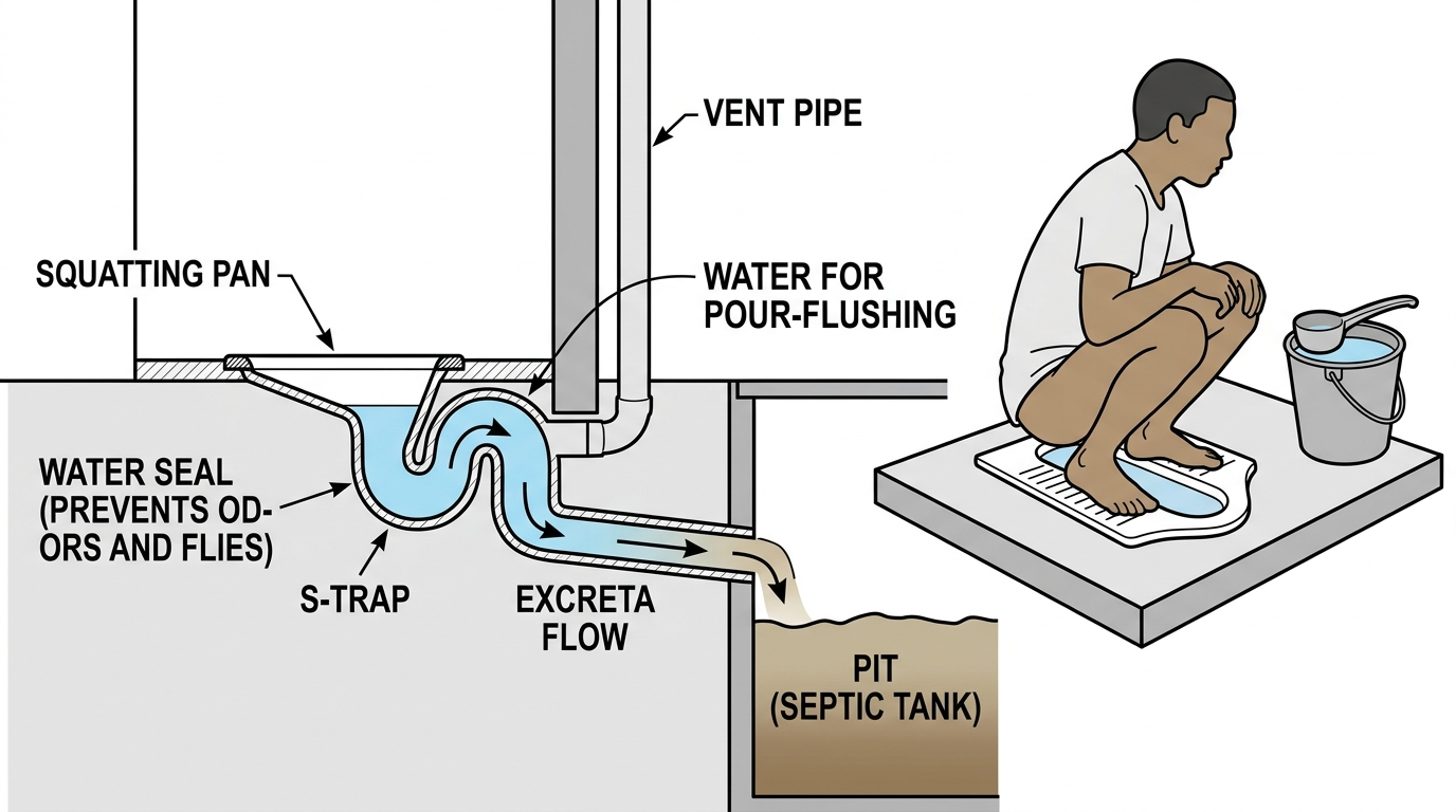 Water-Seal Toilet diagram